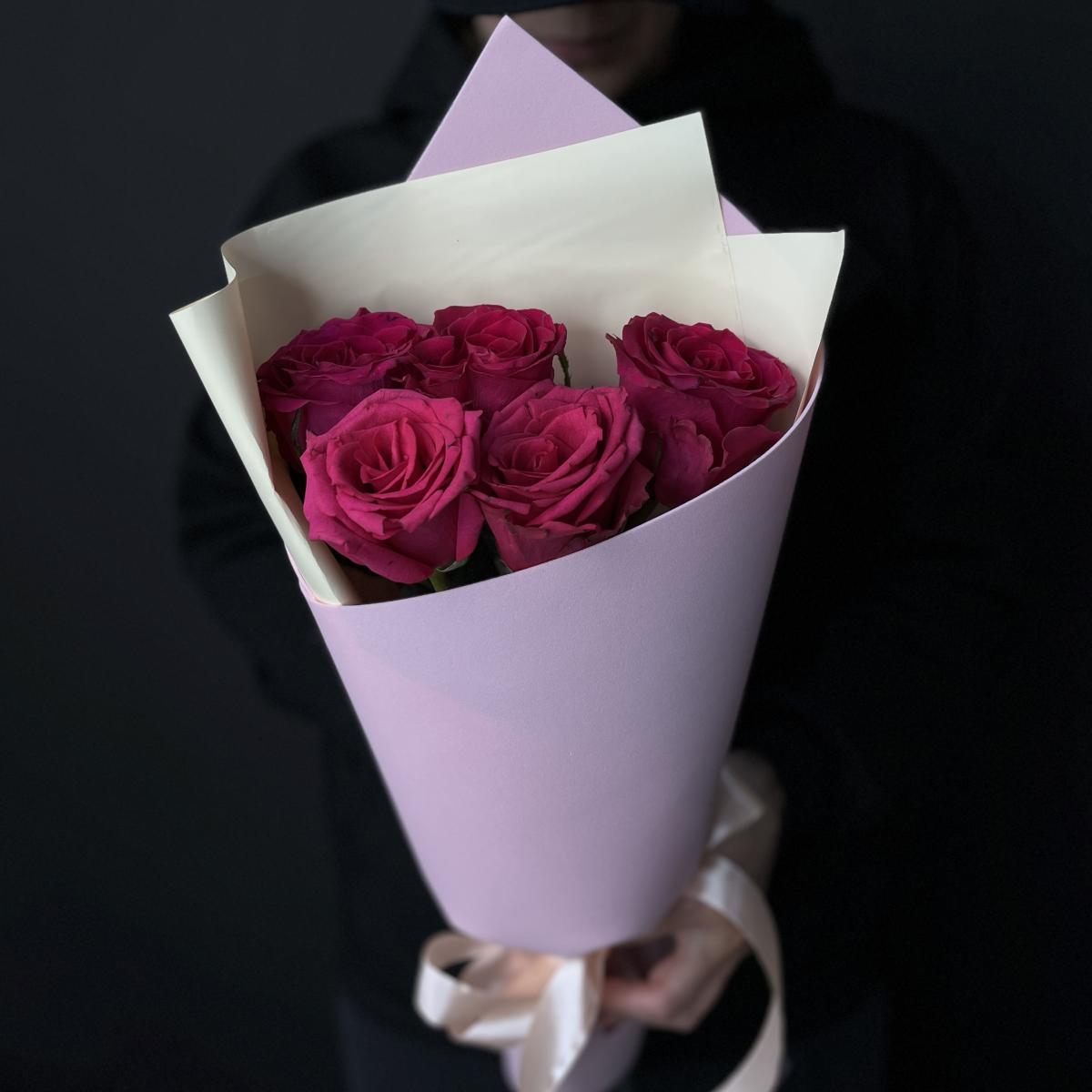 Букеты из розовых роз 40 см (Эквадор) артикул букета: 92682