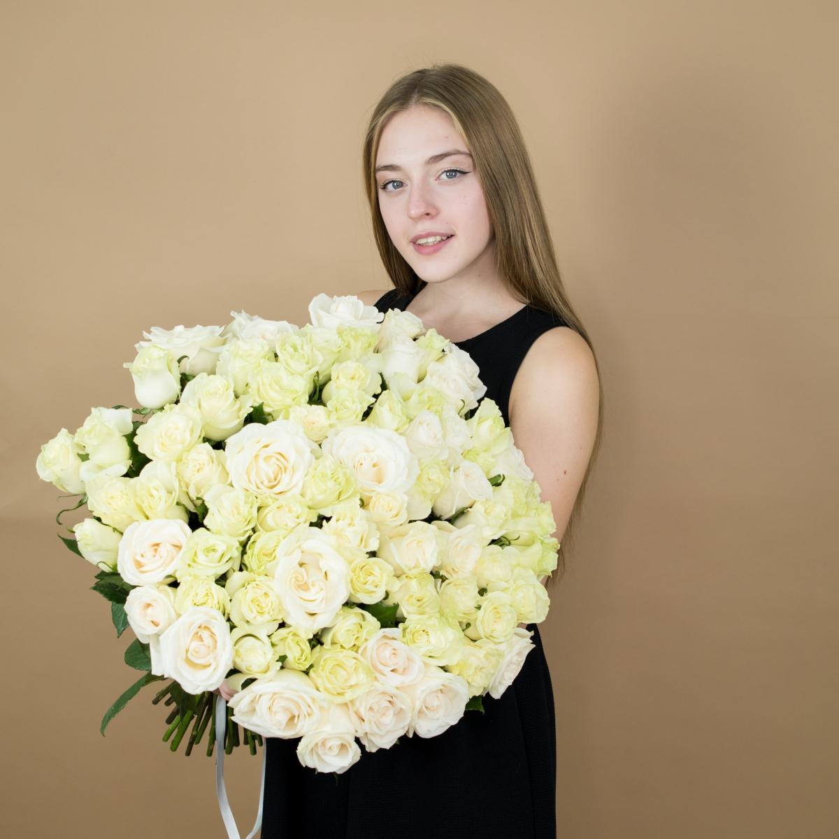 Букет из белых роз 101 шт 40 см (Эквадор) [Артикул  94905]