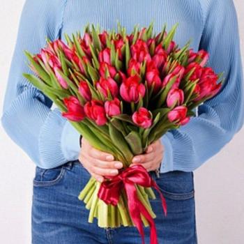 Тюльпаны красные 51 шт (articul  148941ul)